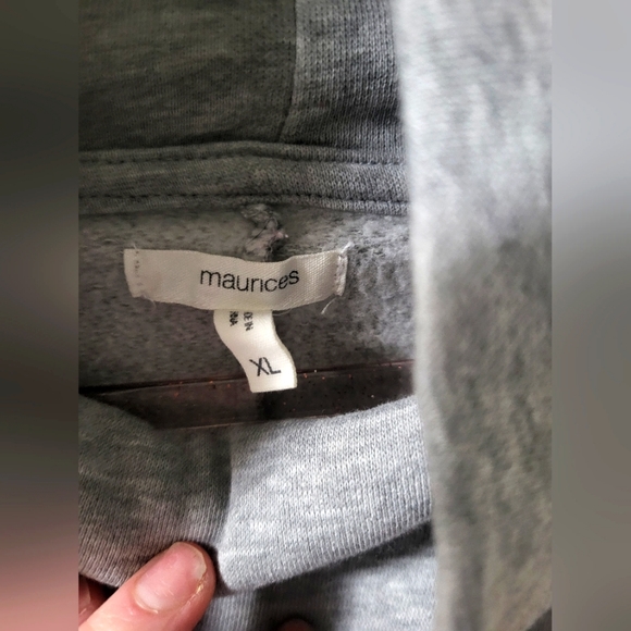 Cowl neck comfy roomy gray sweater with side snap detail - Picture 5 of 5